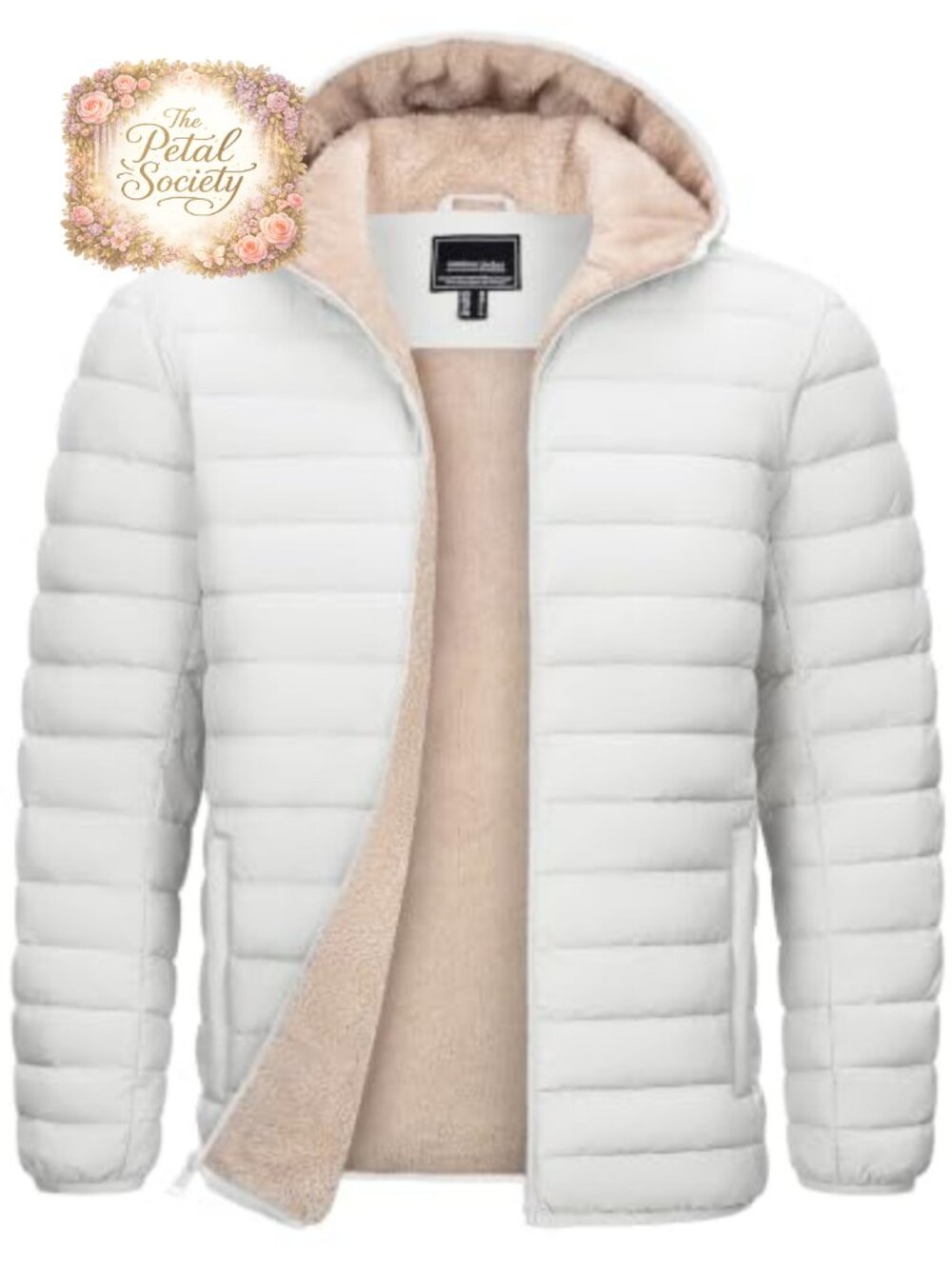 Mens Puffer Jacket Hooded Sherpa Lined Water Resistant Winter Coat Full Zip